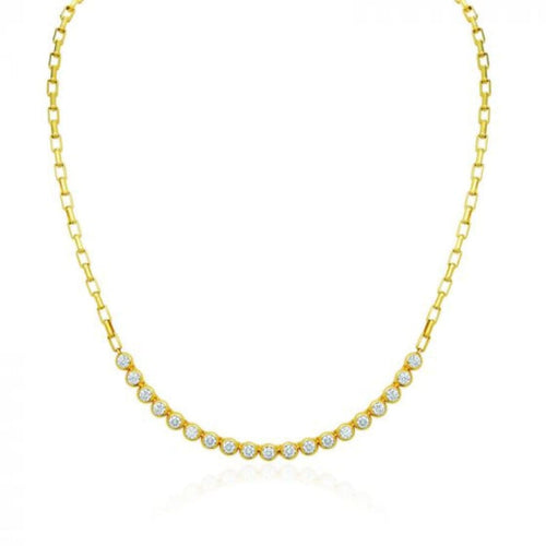 Gumuchian Jewelry - MOONLIGHT 18K YELLOW GOLD DIAMOND BEZEL NECKLACE | Manfredi Jewels