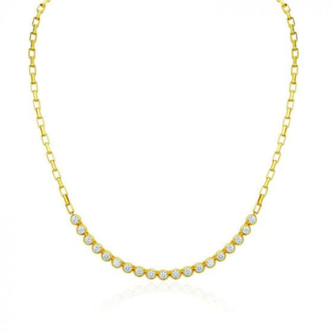 MOONLIGHT 18K YELLOW GOLD DIAMOND BEZEL NECKLACE