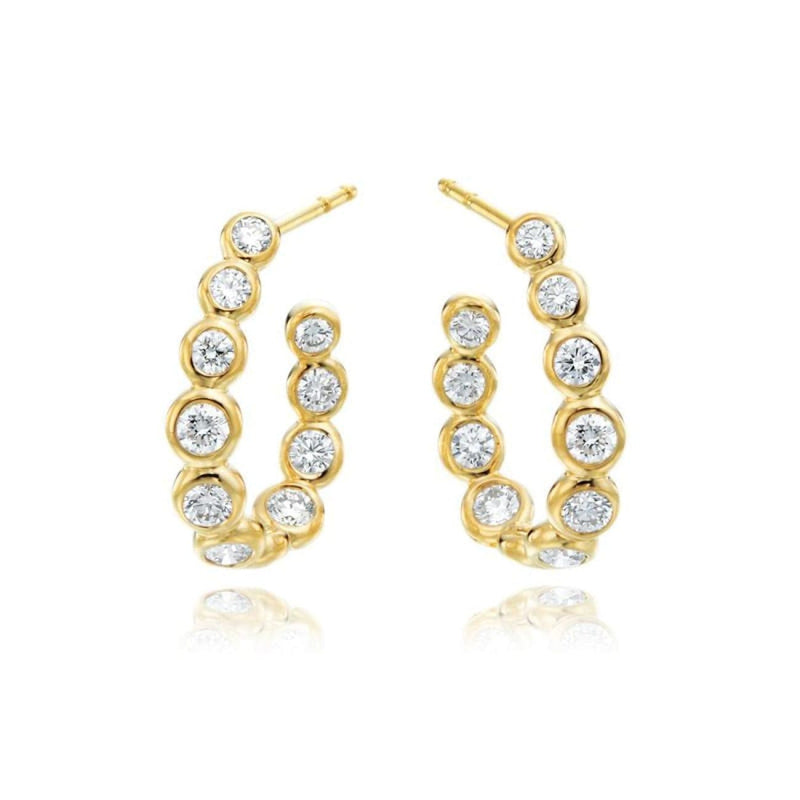Gumuchian Jewelry - Moonlight Diamond Hoop Earrings 1.11 Carats 18k | Manfredi Jewels
