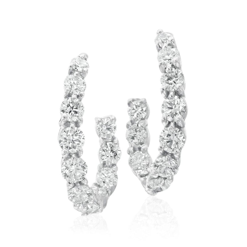 Gumuchian Jewelry - New Moon Diamond Hoop Earrings 1.17 Carats | Manfredi Jewels