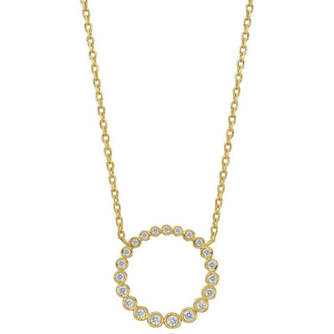 Nutmeg Diamond Hoop Pendant 18k Yellow Gold