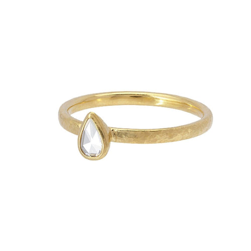 Gurhan Jewelry - Stacking ring with drop rose cut diamond | Manfredi Jewels