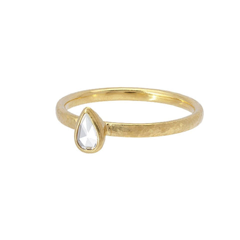 Stacking ring with drop rose cut diamond