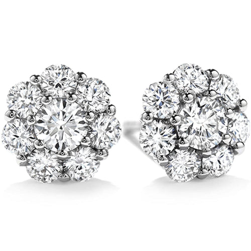 Hearts On Fire Jewelry - Beloved Stud 18Kt White Gold Earrings | Manfredi Jewels