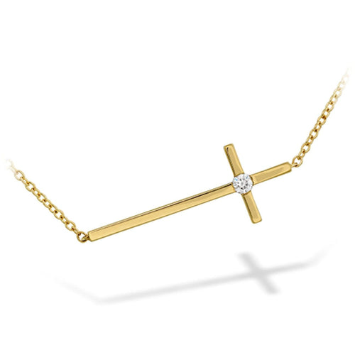 Hearts On Fire Jewelry - Charmed Horizontal Cross Necklace | Manfredi Jewels