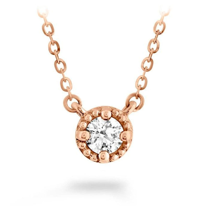 Hearts On Fire Jewelry - Liliana Milgrain Single Diamond Pendant | Manfredi Jewels