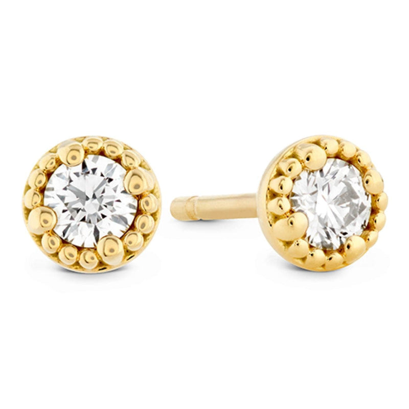 Hearts On Fire Jewelry - Liliana Milgrain Single Diamond Stud Earrings | Manfredi Jewels