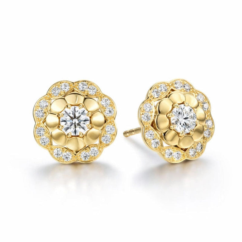 Hearts On Fire Jewelry - LORELEI ALTERNATING HALO STUD EARRINGS | Manfredi Jewels