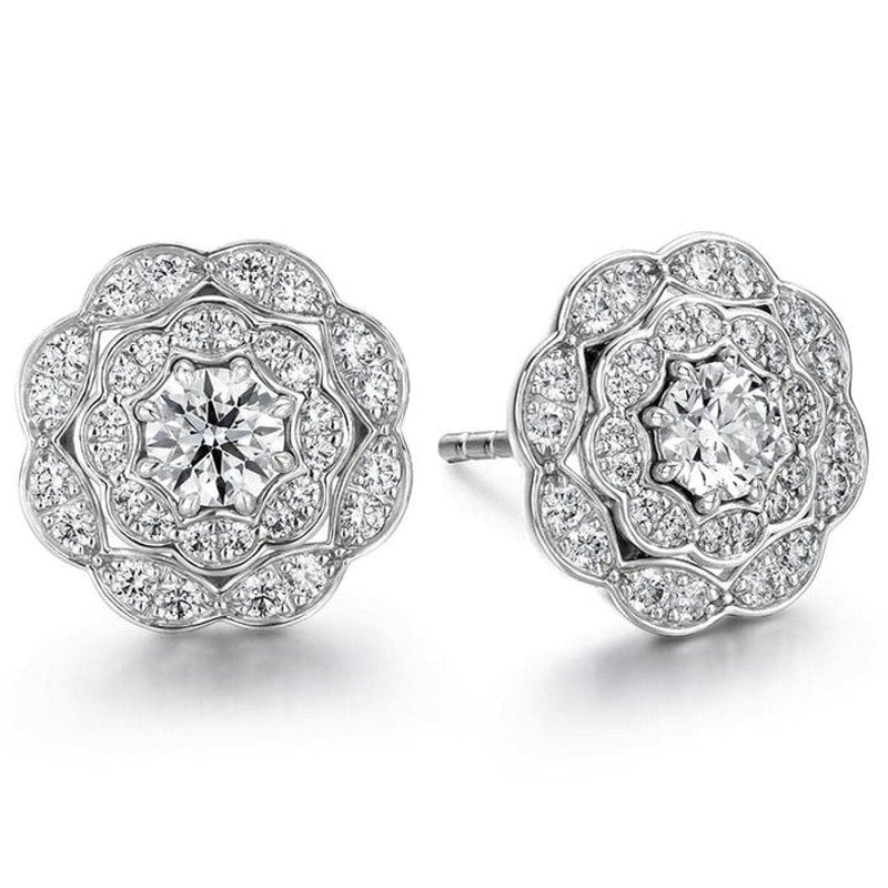 Hearts On Fire Jewelry - LORELEI DOUBLE HALO DIAMOND STUD EARRINGS | Manfredi Jewels