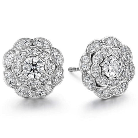 LORELEI DOUBLE HALO DIAMOND STUD EARRINGS