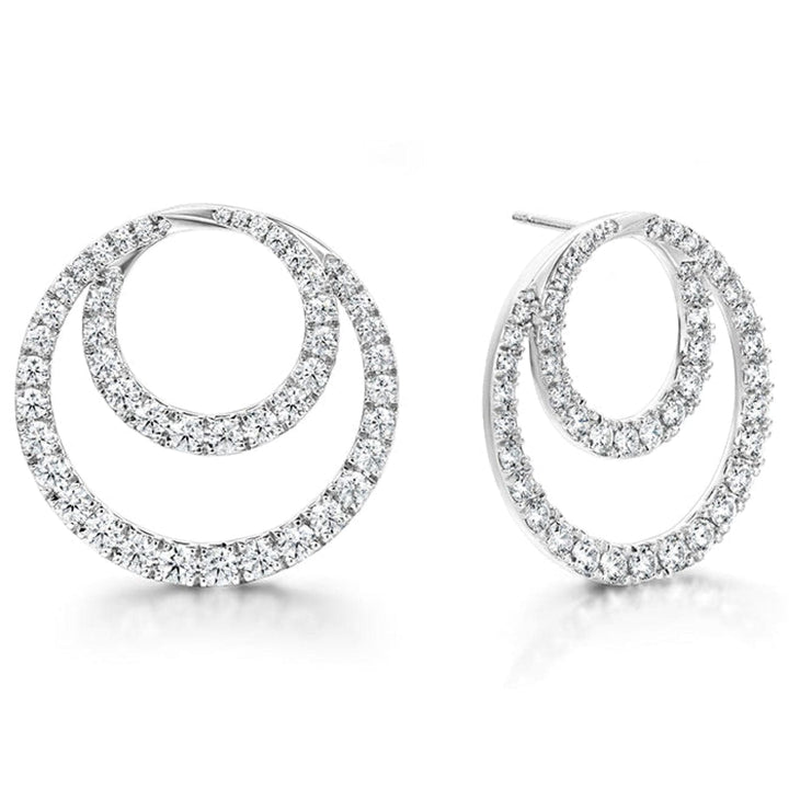Hearts On Fire Jewelry - OPTIMA DIAMOND CIRCLE EARRINGS- LARGE | Manfredi Jewels
