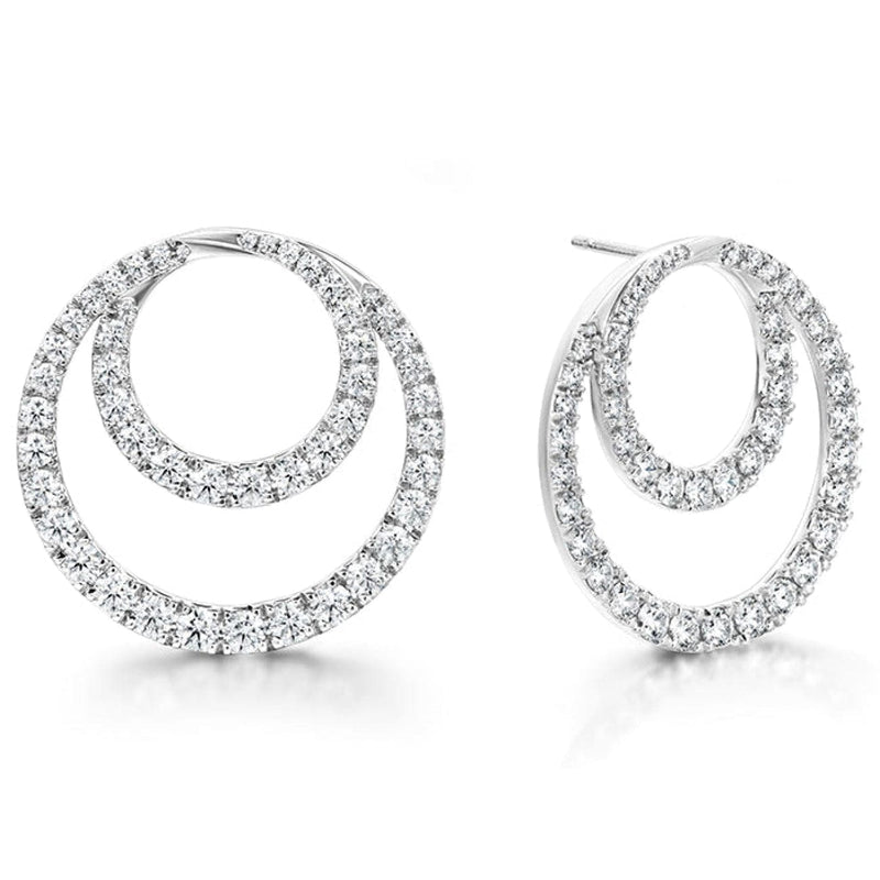 Hearts On Fire Jewelry - OPTIMA DIAMOND CIRCLE EARRINGS- LARGE | Manfredi Jewels