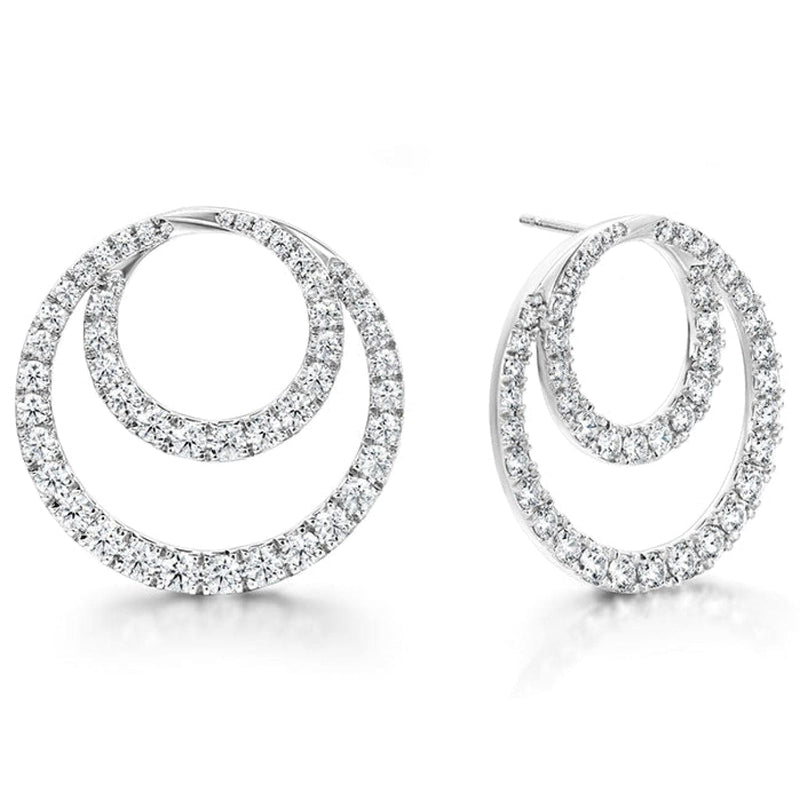 Hearts On Fire Jewelry - OPTIMA DIAMOND CIRCLE EARRINGS - LARGE | Manfredi Jewels