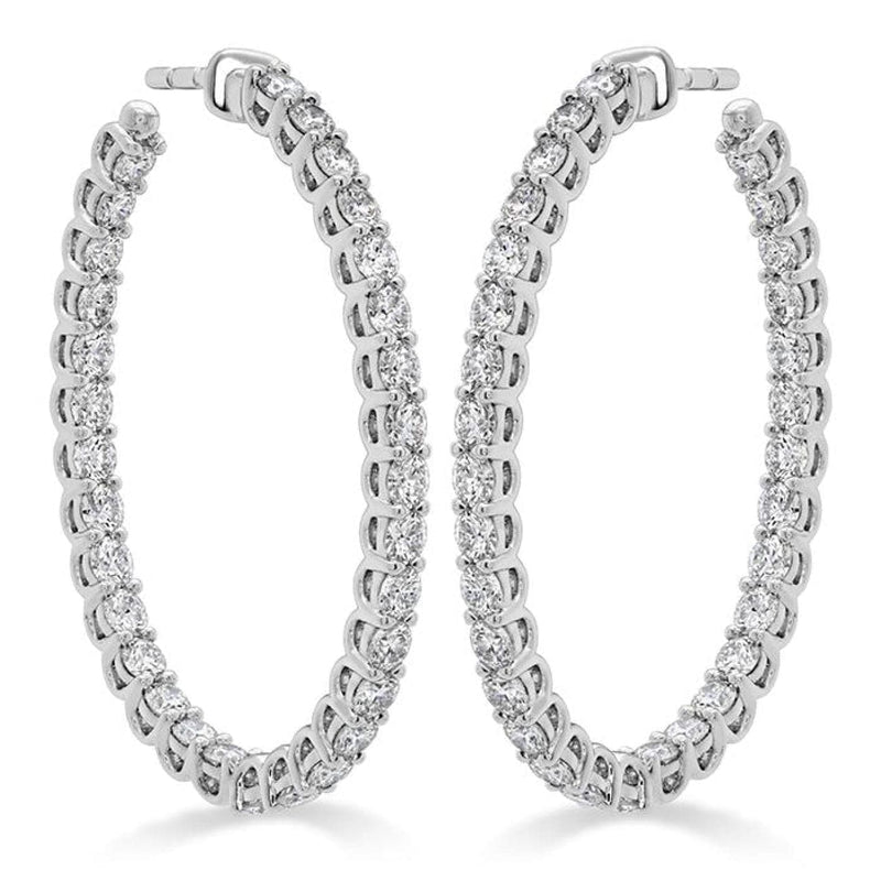 Hearts On Fire Jewelry - SIGNATURE OVAL HOOP LARGE | Manfredi Jewels