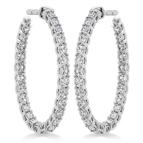 Hearts On Fire Jewelry - SIGNATURE OVAL HOOP MEDIUM | Manfredi Jewels