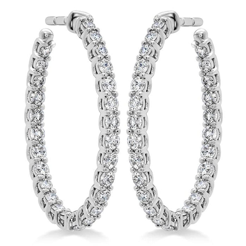 Hearts On Fire Jewelry - SIGNATURE OVAL HOOP MEDIUM | Manfredi Jewels
