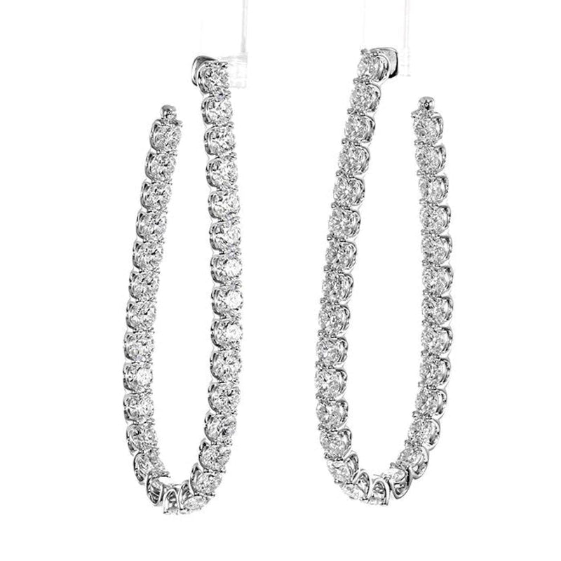 Hearts On Fire Jewelry - SIGNATURE PEAR HOOP - LARGE | Manfredi Jewels