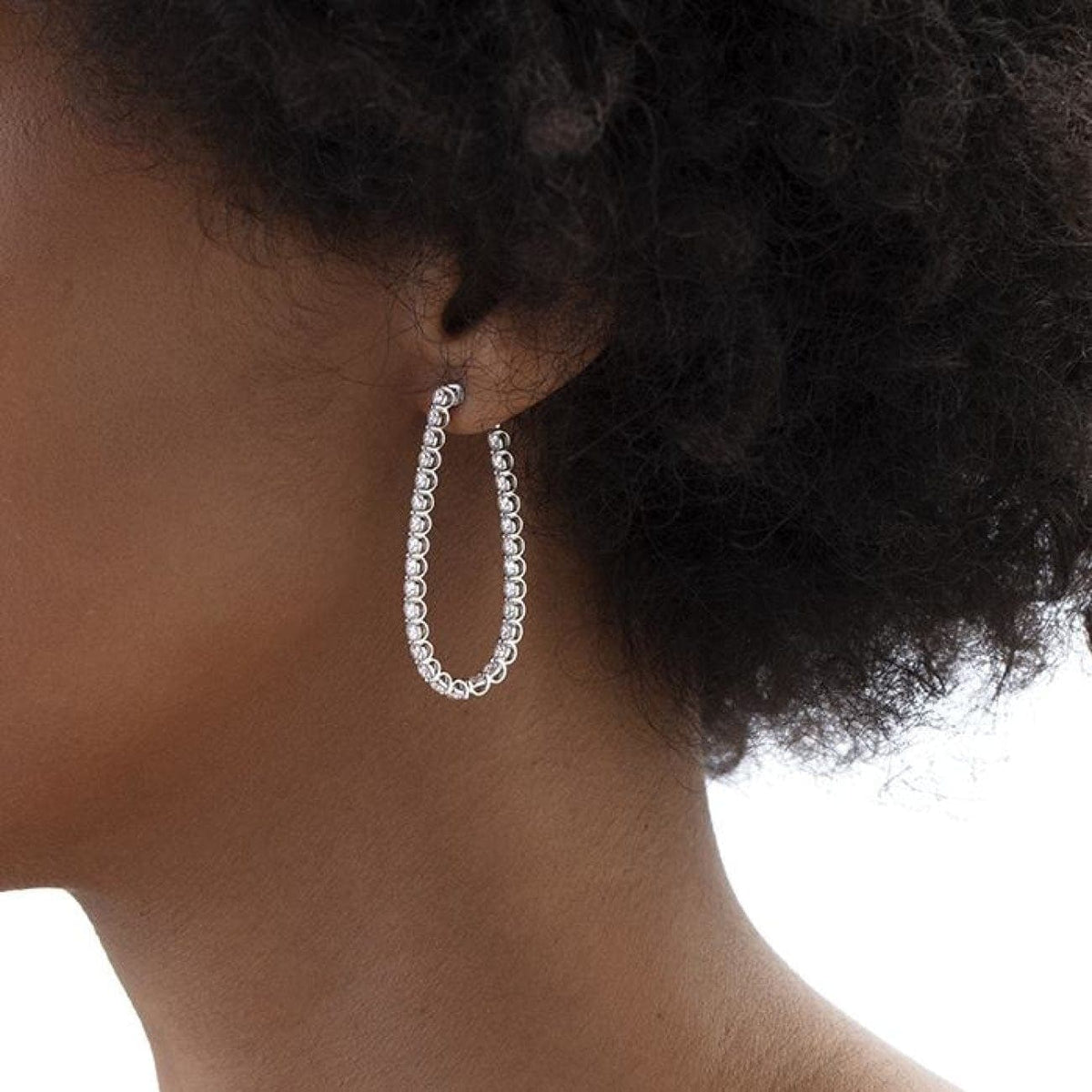 Hearts On Fire Jewelry - SIGNATURE PEAR HOOP - LARGE | Manfredi Jewels