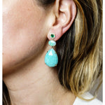 Lauren K Jewelry - Amazonite Opal and Emerald Drop Earrings | Manfredi Jewels