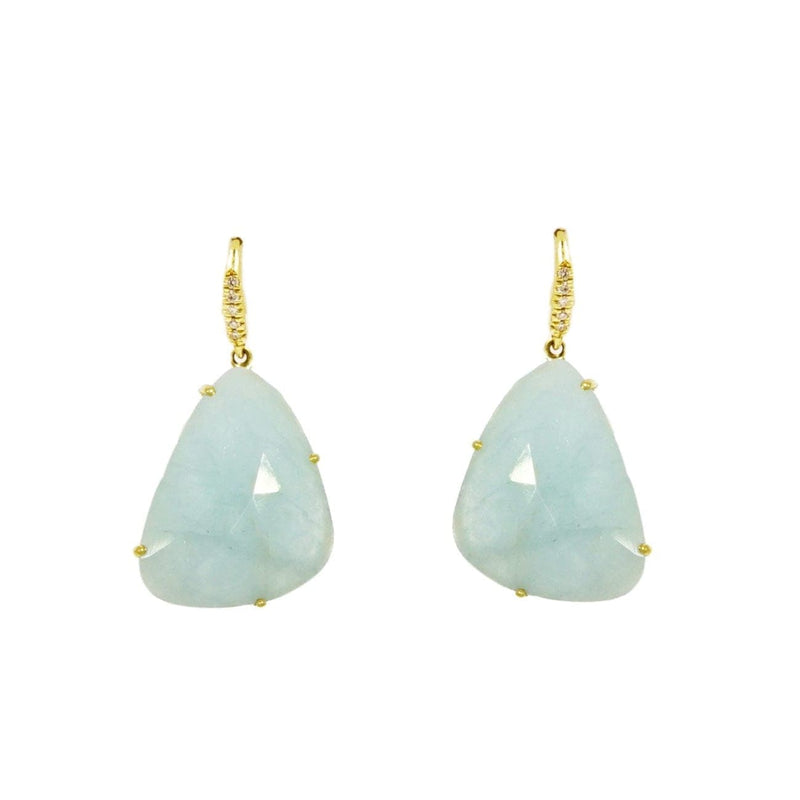 Lauren K - Aquamarine Yellow Gold Drop Earrings | Manfredi Jewels