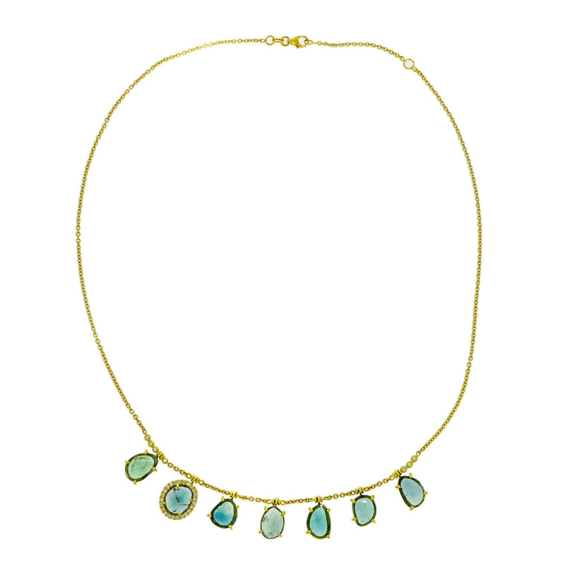 Lauren K Jewelry - Blue Tourmaline & Diamond Necklace | Manfredi Jewels
