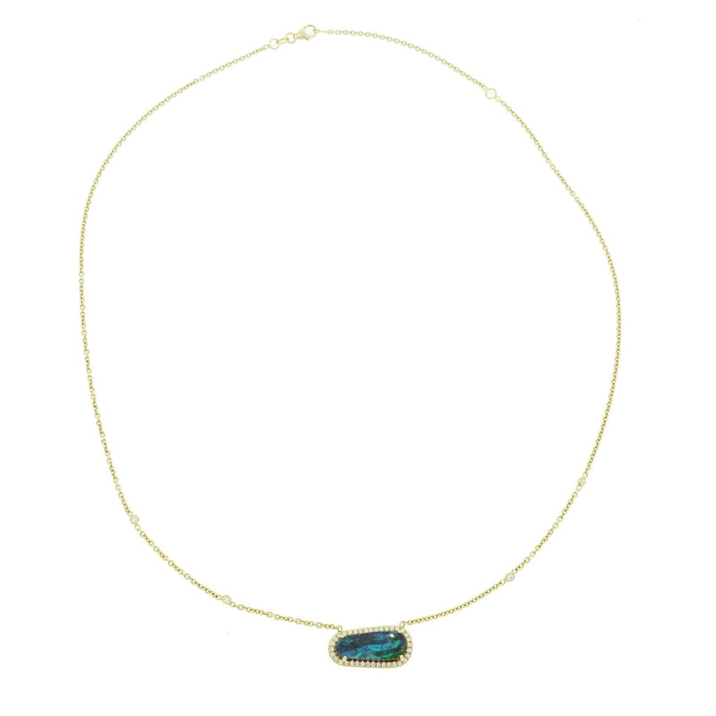 Lauren K Jewelry - Bolder Opal & Diamond Yellow Gold Pendant | Manfredi Jewels