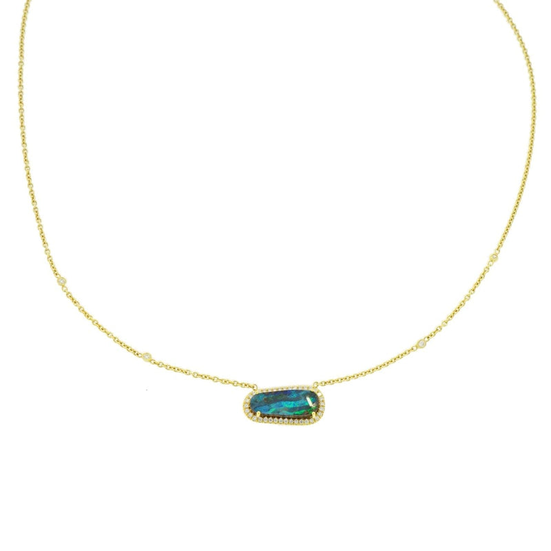 Lauren K Jewelry - Bolder Opal & Diamond Yellow Gold Pendant | Manfredi Jewels