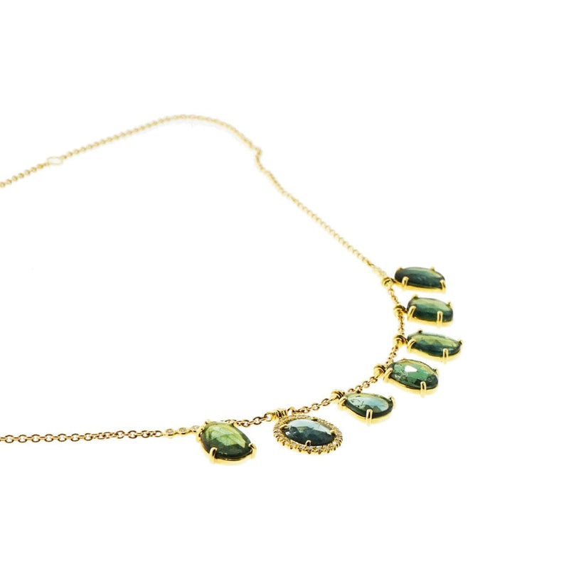Lauren K Jewelry - Fringe Tourmaline Yellow Gold Necklace | Manfredi Jewels