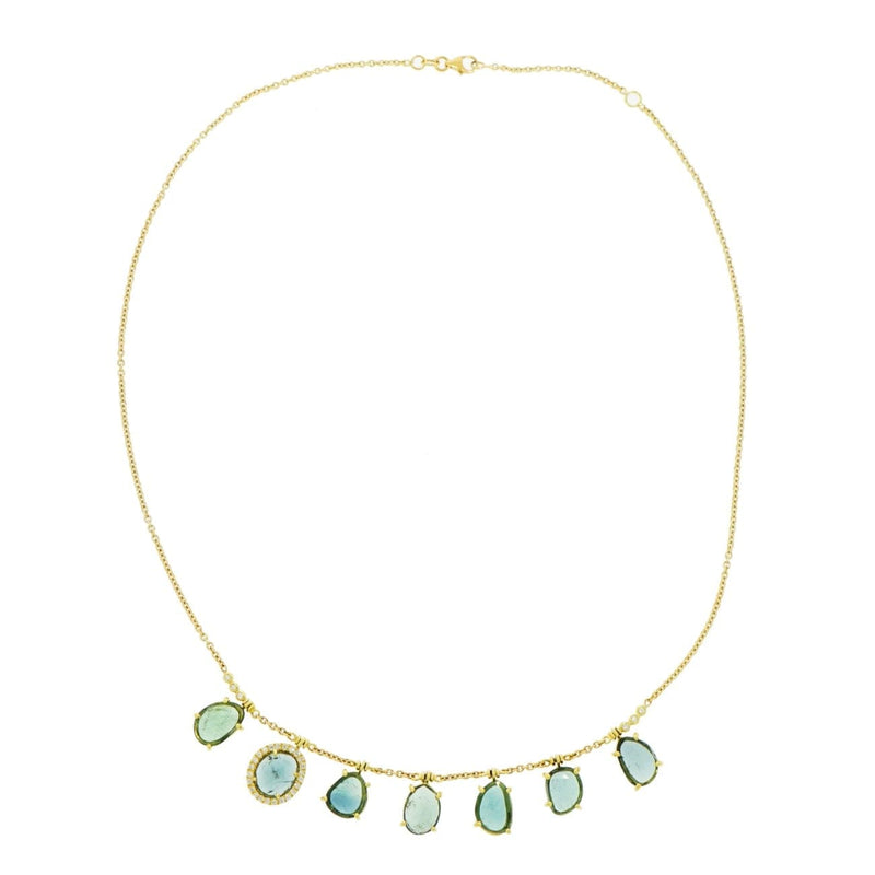 Lauren K Jewelry - Fringe Tourmaline Yellow Gold Necklace | Manfredi Jewels