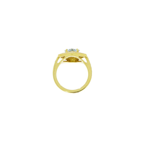 Kite shaped Aquamarine & Yellow Gold Ring