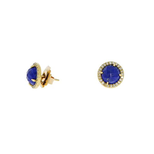 Lauren K Jewelry - Lapis Lazuli & Diamond Stud Earrings | Manfredi Jewels
