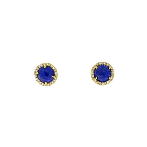 Lauren K Jewelry - Lapis Lazuli & Diamond Stud Earrings | Manfredi Jewels