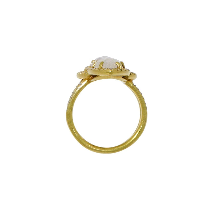 Lauren K Jewelry - MOONSTONE AND DIAMOND YELLOW GOLD RING | Manfredi Jewels