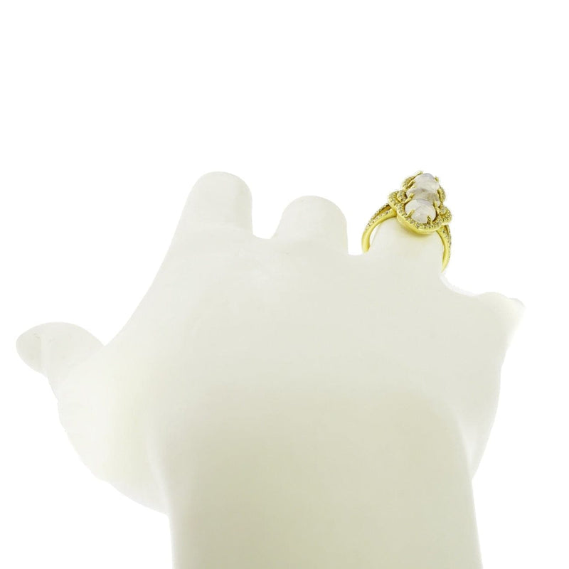 Lauren K Jewelry - MOONSTONE AND DIAMOND YELLOW GOLD RING | Manfredi Jewels