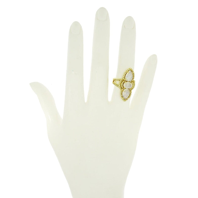 Lauren K Jewelry - MOONSTONE AND DIAMOND YELLOW GOLD RING | Manfredi Jewels
