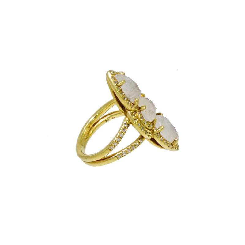 Lauren K Jewelry - MOONSTONE AND DIAMOND YELLOW GOLD RING | Manfredi Jewels