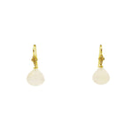 Lauren K Jewelry - Moonstone & Diamond Drop Yellow Gold Earrings | Manfredi Jewels