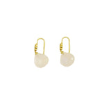 Lauren K Jewelry - Moonstone & Diamond Drop Yellow Gold Earrings | Manfredi Jewels
