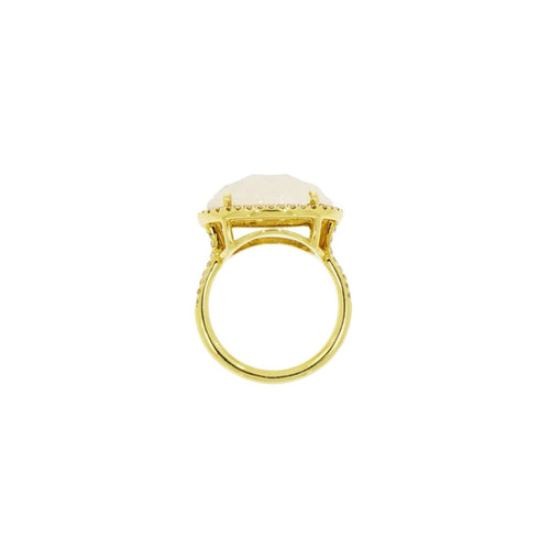 Lauren K Jewelry - Moonstone & Diamond Yellow Gold Ring | Manfredi Jewels