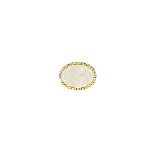 Lauren K Jewelry - Moonstone & Diamond Yellow Gold Ring | Manfredi Jewels