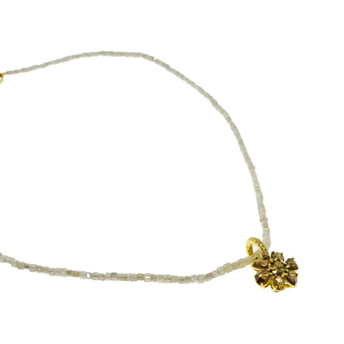 Lauren K Jewelry - Natural faceted Raw Diamond Necklace with Flower | Manfredi Jewels