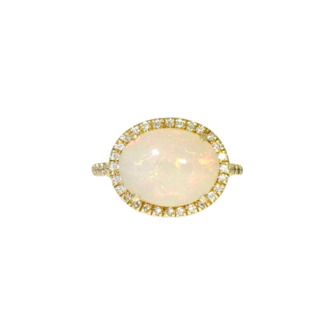 Opal & Diamond Yellow Gold Ring