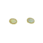 Lauren K Jewelry - Opal & Diamond Yellow Gold Stud Earrings | Manfredi Jewels