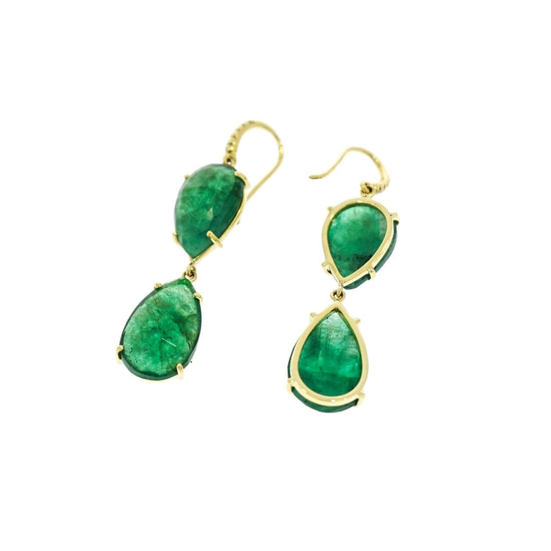 Lauren K Jewelry - Pear Shaped Emerald Drop Earrings | Manfredi Jewels