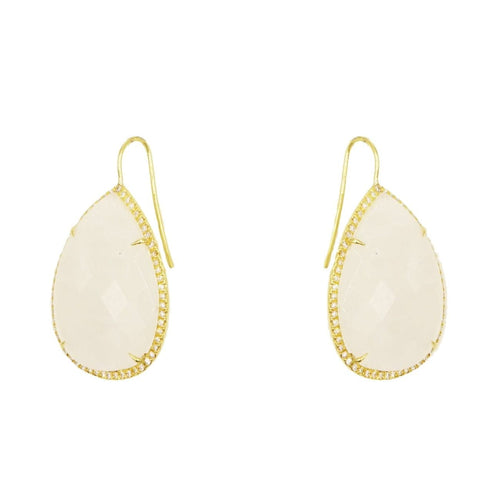 Lauren K Jewelry - Pear shaped Faceted Moonstone Drop Earrings | Manfredi Jewels