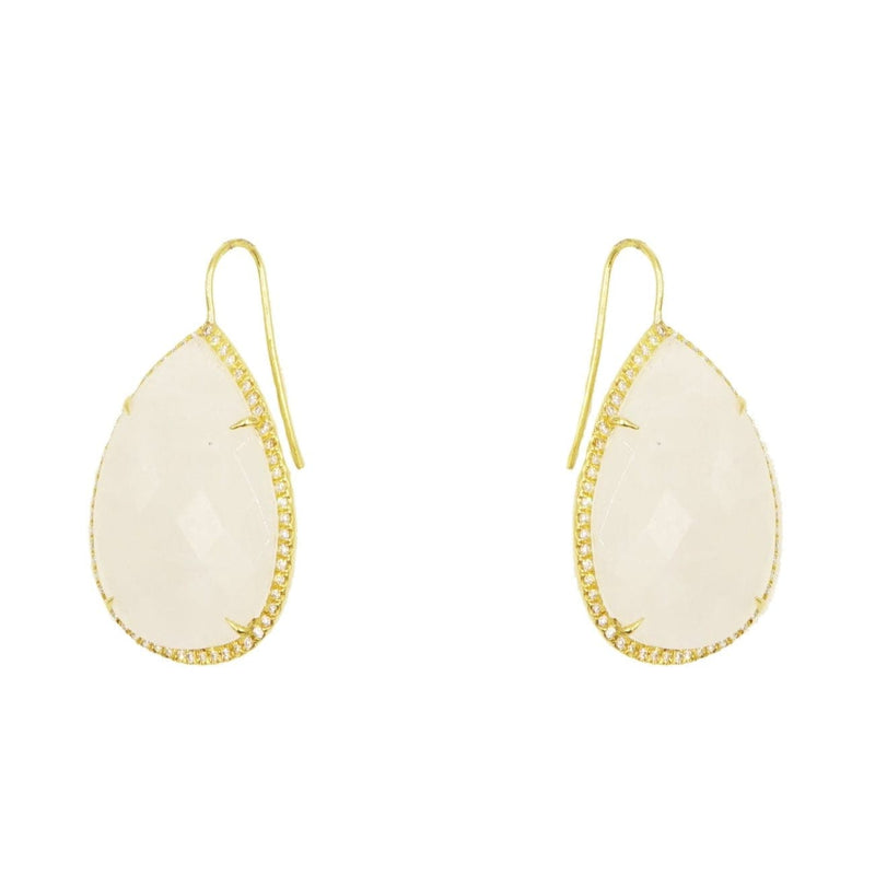 Lauren K Jewelry - Pear shaped Faceted Moonstone Drop Earrings | Manfredi Jewels