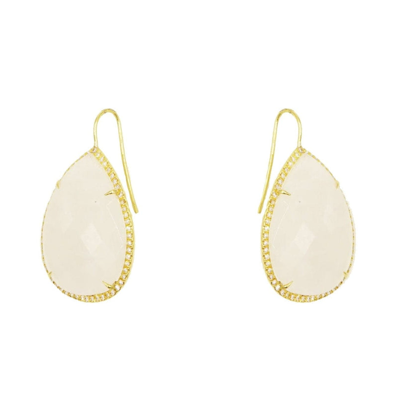 Lauren K Jewelry - Pear shaped Faceted Moonstone Drop Earrings | Manfredi Jewels