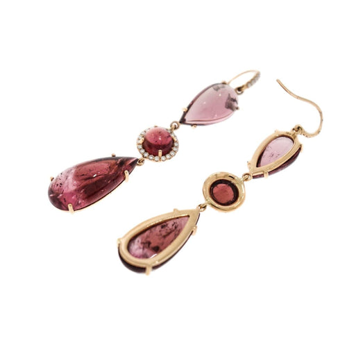 Lauren K Jewelry - Pink Tourmaline and Diamond Drop Earrings | Manfredi Jewels