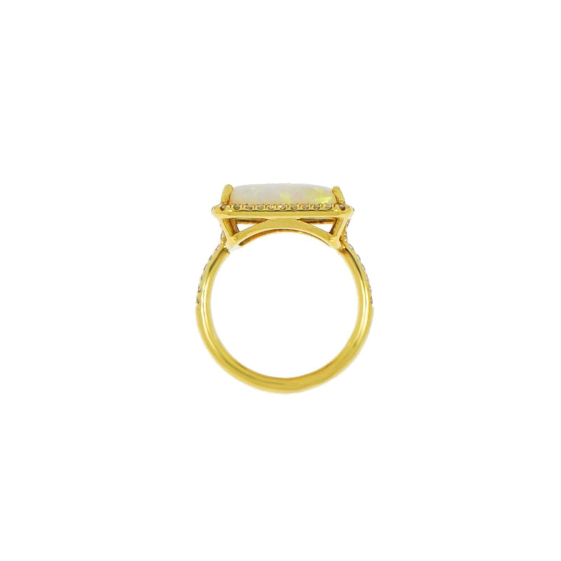 Lauren K Jewelry - Rectangular Opal & Diamond Ring | Manfredi Jewels