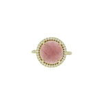 Lauren K Jewelry - Round Pink Sapphire & Diamond Yellow Gold Ring | Manfredi Jewels